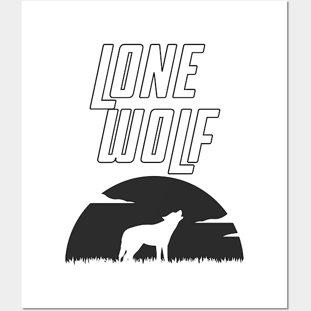 Lone Wolf Black Wall Art by StrikerTees